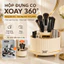 🔥Giá sốc🔥Hộp đựng cọ trang điểm xoay 360 để bàn | Kệ mỹ phẩm dung tích lớn chống bụi | Hộp đựng mỹ phẩm xoay tiện đẹp