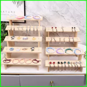 YB2 Gỗ Tầng Hiển Thị Đứng 5 Lớp Có Thể Tháo Rời Trang Sức Tổ Chức Giá Cho Bông Tai Kẹp Tóc