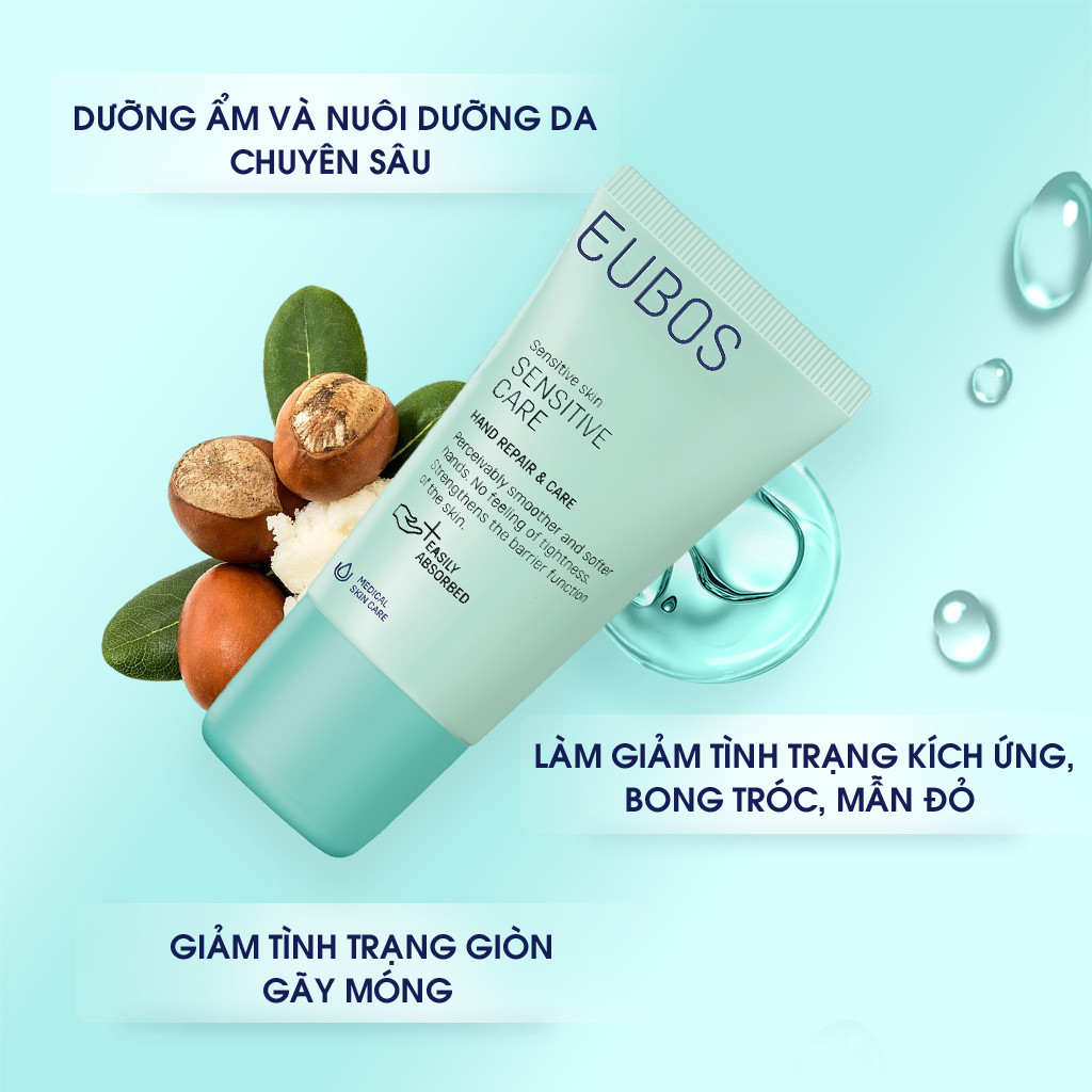 Combo 2 Kem Dưỡng Da Tay EUBOS Giúp Mềm Mịn, Dưỡng Ẩm Chuyên Sâu 24h An Toàn Cho Da Nhạy Cảm 25ml