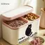 GCDHome Có Thể Tháo Rời Cho Chó Mèo Hộp Đựng Thức Ăn Stier Chống Thấm Nước Dính Đề Can Cho Thú Cưng Bảo Quản Thực Phẩm Nhãn Nhà Bếp Tổ Chức Thức Ăn HOT