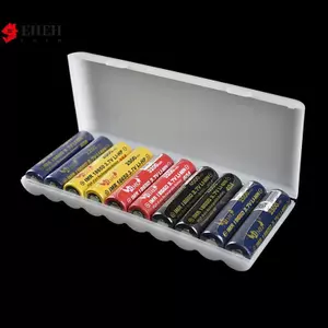 Hộp đựng pin nhựa trắng trong suốt 10 khe cắm Hộp đựng cứng cho phụ kiện tổ chức pin AA VN