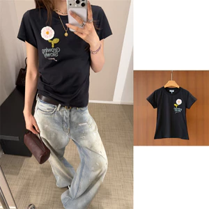 Bán Xuân Hè In Hoa Nhỏ 100% Cotton Cao Cấp Nam Nữ Áo Thun Tay Ngắn Size Lớn 0629