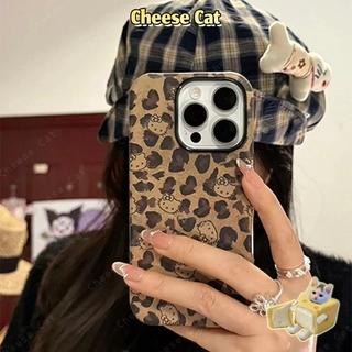 Ốp điện thoại da báo màu đen Kitty đen cho iPhone 13 14 15 16 17 Pro Max 12 11 17 Air Xs Max XR 8 7 Plus