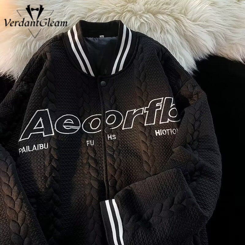 VG Unisex Áo Khoác Bóng Chày Phong Cách Mỹ, Thời Trang, Thích Hợp Cho Sinh Viên Mùa Thu Đông