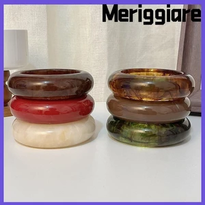 MERIGGIARE Chunky Bangles, Vòng tay cổ tay rộng tròn đầy màu sắc, Vòng tay nhựa dày khuếch đại thanh lịch