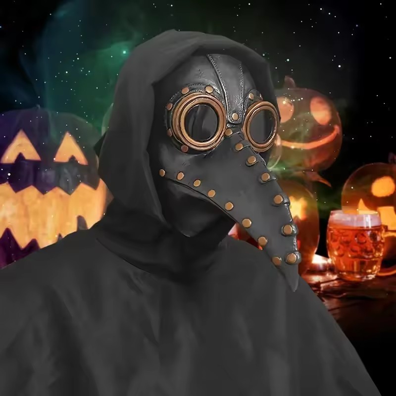 [H & L] Mặt nạ chim cao su cao cấp, Thiết kế mũi dài thoáng khí Phù hợp cho bữa tiệc trang phục Halloween Sự kiện Cosplay Chủ đề ma cà rồng