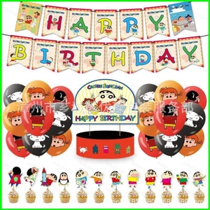 BH2 Crayon Shin chan Trẻ Em Chủ Đề Tiệc Sinh Nhật Trang Trí Biểu Ngữ Bánh Thẻ Bóng Bộ Cung Cấp HB2