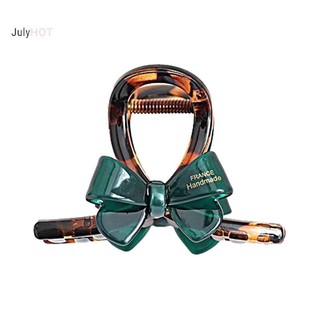 JULYHOT Hàn Quốc Tương Phản Nơ Trung Bình Kẹp Thời Trang Dập Nóng Chữ Nửa Tóc Buộc Tóc Kẹp Massivedeals