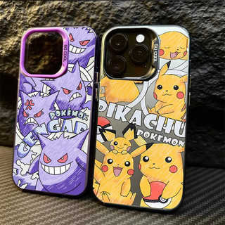Ốp Điện Thoại Di Động Cho Huawei Honor 400 200 Pro 90 Lite X7B X7A X8A X6B Vỏ Pokemon Dễ Thương Gengar Pikachu Mạ Điện Matte Hoạt Hình Laser IMD Chống Sốc Cứng Acrylic