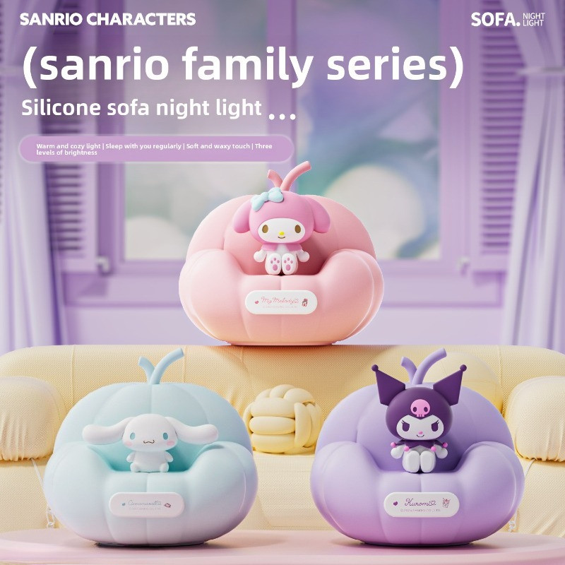 Hoạt Hình Sanrios Kitty Kawaii Phát Sáng Đám Mây Đèn Hello Kitty Đầu Giường Đèn LED Đèn Ngủ Sofa Trang Trí Quà Tặng