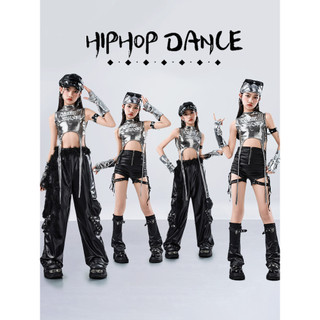 Trẻ Em Jazz Dance Quần Áo Bé Gái Hợp Thời Trang Và Thoáng Mát Crop Top Performance Bộ Trang Phục Cho Hip Hop Street Dance