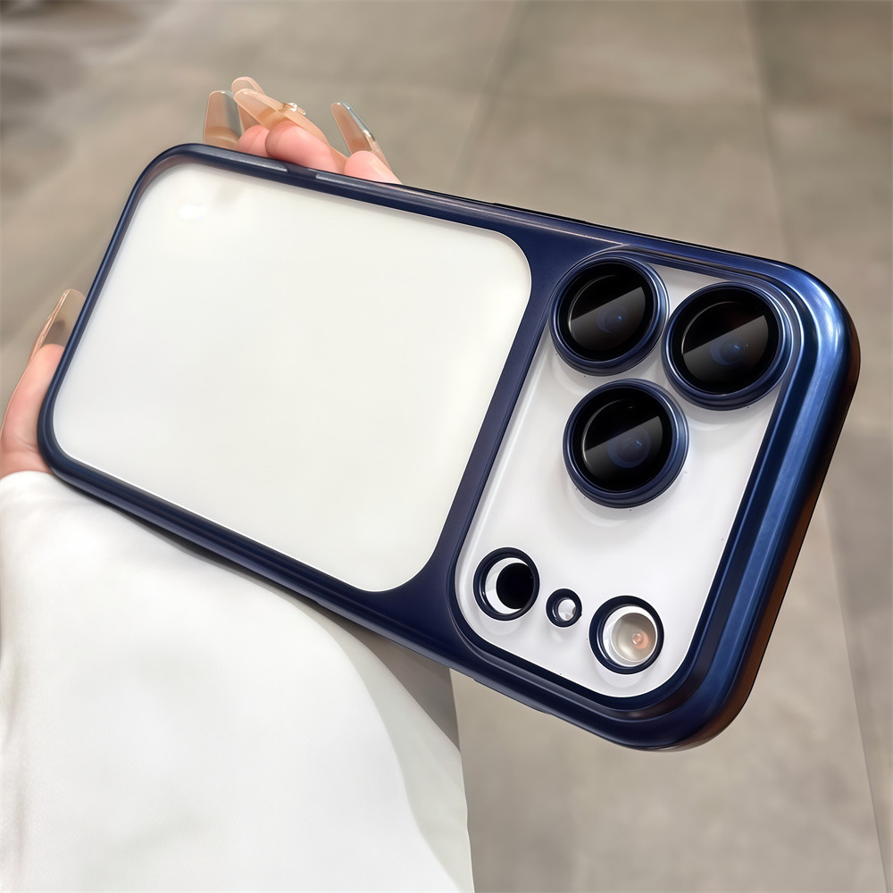 Ốp điện thoại PC mờ mạ điện chất lượng cao cho iPhone 17 Pro Max Air 13 14 15 16 pro max Bảo vệ ống kính chống rơi Vỏ cứng bảo vệ điện thoại