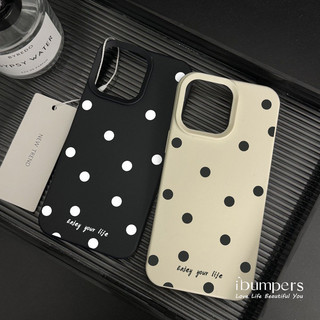 Ibumpers Thẩm Mỹ Đơn Giản Ốp lưng Chấm Bi Họa Tiết Cho iPhone 11 12 13 14 15 16 17 Pro Max Ốp Lưng Silicon Lỏng