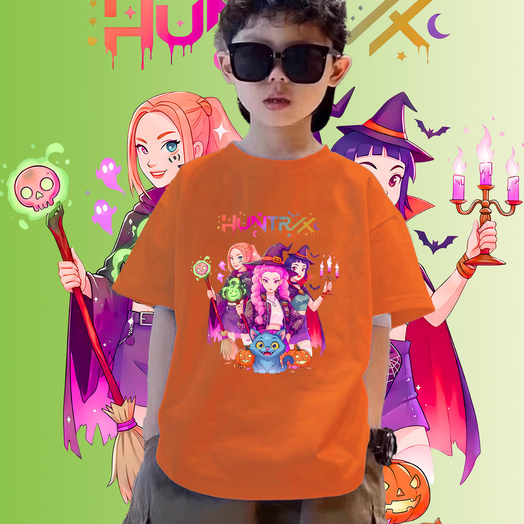Áo thun thợ săn quỷ Kpop dành cho trẻ em Huntrix Mira Rumi Joey giản dị và đa năng