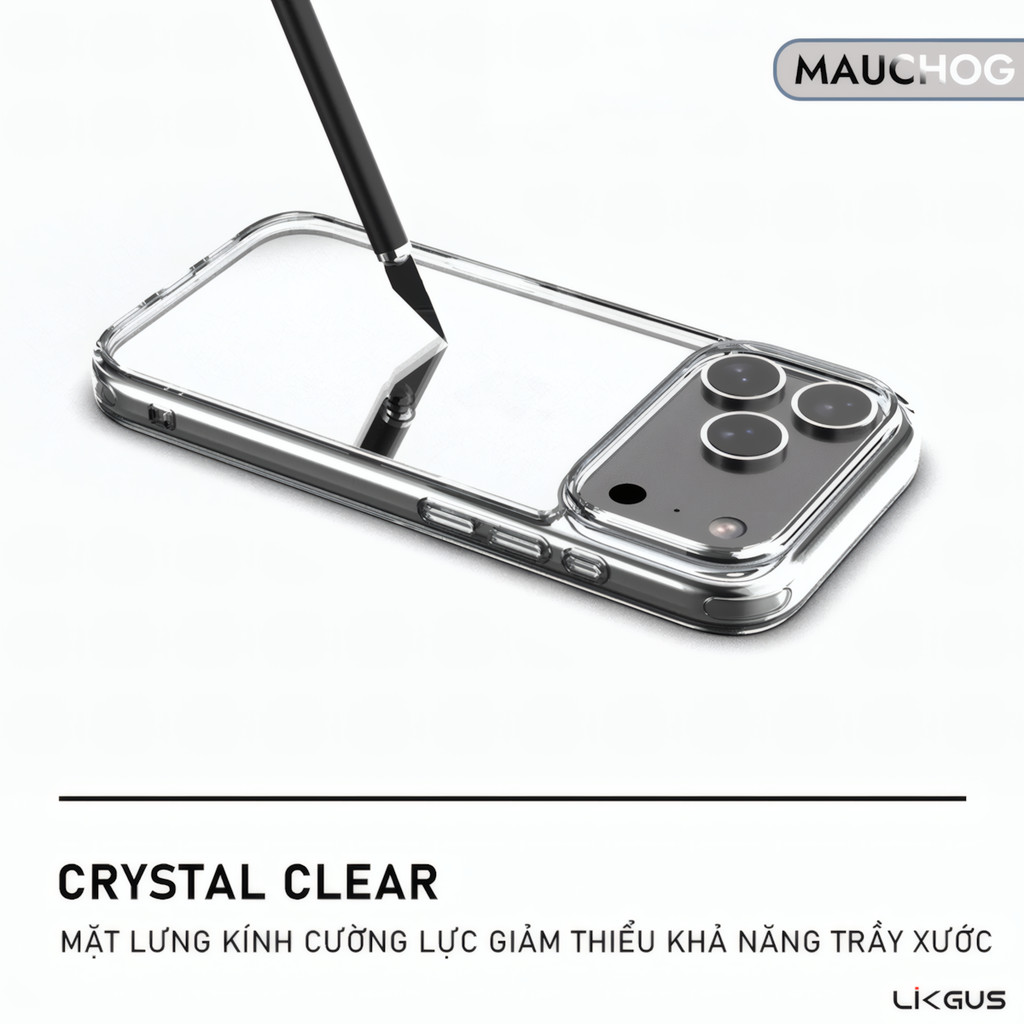 Ốp Lưng Trong Suốt Likgus Bảo Vệ Camera Chống Trầy Xước Cho Điện Thoại iPhone 17 Pro Max 16 15 14 13 12