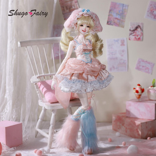 ShugaFairy Melanie A 1 / 4 BJD - Cô Gái Thỏ Hồng Lãng Mạn Trọn Bộ Usagi Moe W / Mặt Cười Ren Trang Phục Có Thể Sưu Tập
