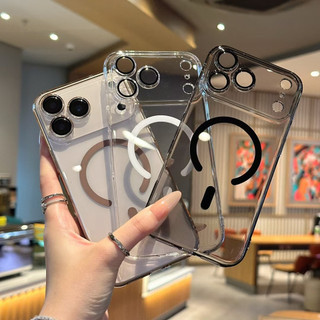 [JLK] Ốp từ tính siêu mỏng bằng nhựa cứng trong suốt sang trọng cho iPhone 17 Air 16E 16 15 14 Plus 13 12 11 Pro Max Vỏ bảo vệ Camera