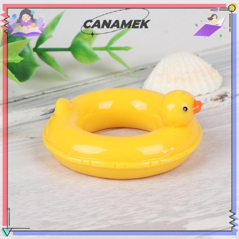 CANAMEK 1: 6 1: 12 Nhà búp bê thu nhỏ vịt vàng cuộc sống vòng bơi cho búp bê trang trí nhà búp bê CSF
