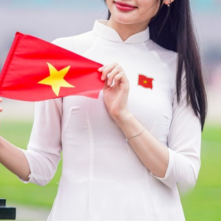 Pin cài áo cờ Việt Nam, ghim cài áo, kẹp tóc cờ đỏ sao vàng, quà lưu niệm,phụ kiện yêu nước -Quà Tặng Sango