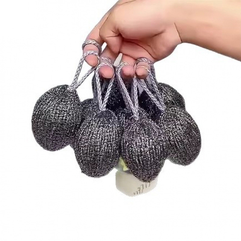 Có Dây Buộc Thép Không Gỉ Kích Thước Lớn Được Mã Hóa Rửa Bát Bóng Thép Làm Sạch Bàn Chải Nhà Bếp Nồi Dây Sắt Mỡ Dụng Cụ Tiện Dụng Rỗng GJFC