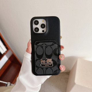 Khe cắm thẻ có hoa văn vải thiều nửa túi thời trang Vỏ điện thoại da cho iphone 17 17Air 16 15 14 13 12 11 Pro Max Plus XsMax XR X Xs Mini 16E Caseing