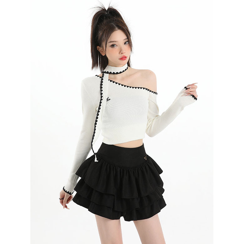 SUXI Váy Bánh Chữ A Phồng Ngọt Ngào Cho Mùa Thu 251009