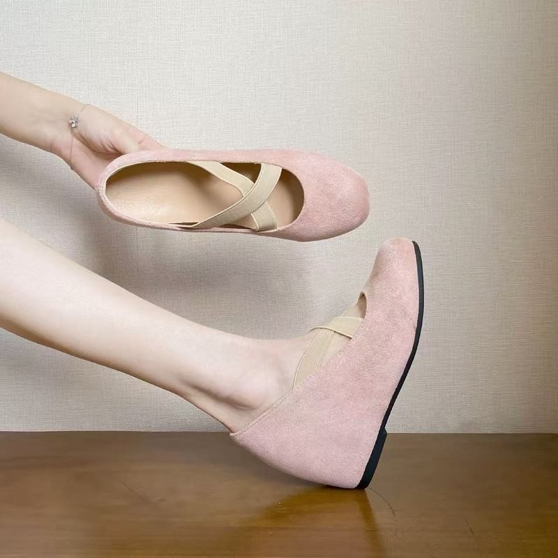 ✨Spot】Mary Jane Giày Nữ Kiểu Hàn Tối giản Đế nâng cao 6cm Dễ phối đồ Đế êm Thon gọn chân Giày
