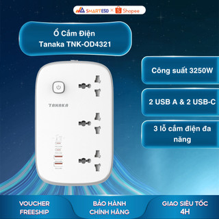 Ổ Cắm Điện Tanaka TNK-OD4321 - Công suất 3250W - Bảo hành chính hãng 12 tháng