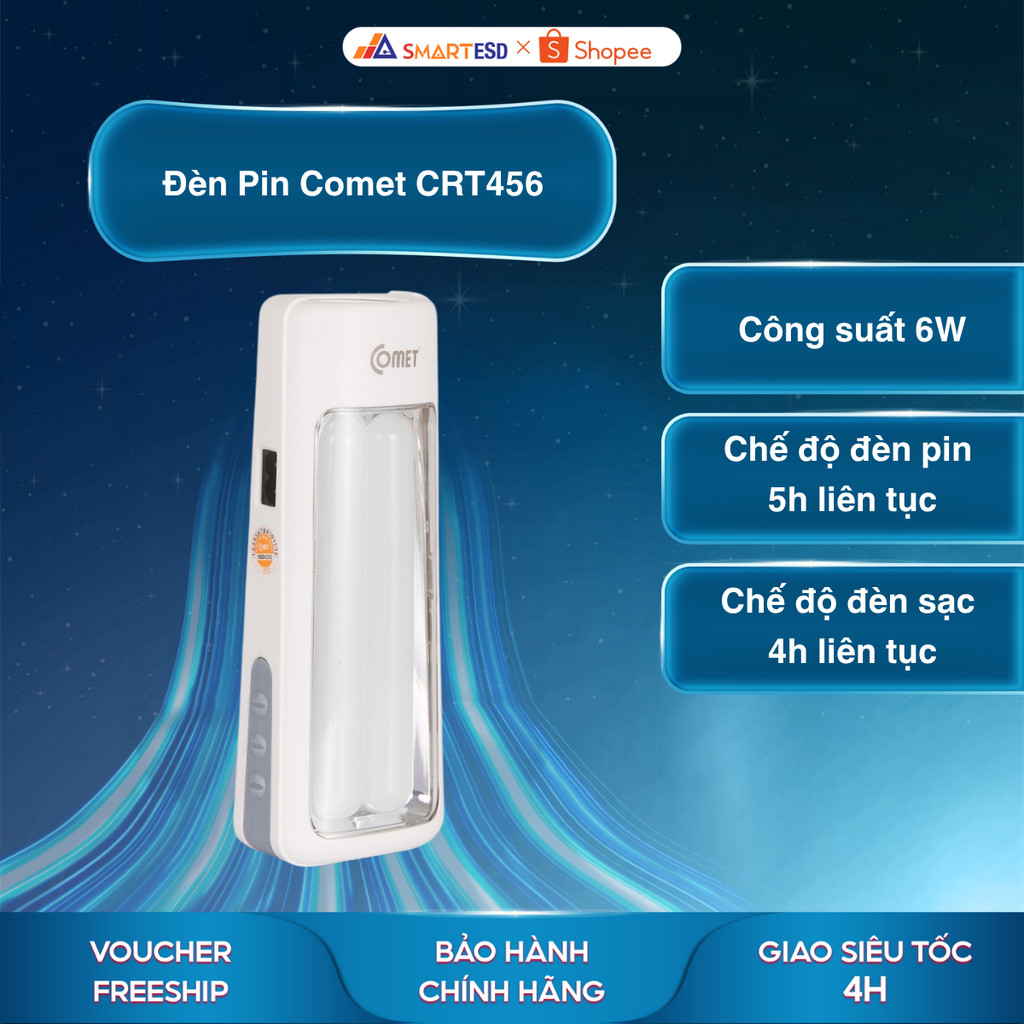 Đèn Pin Comet CRT456 6W - Đèn Pin Cầm Tay Siêu Sáng - Nhỏ gọn - Bảo hành chính hãng 6 tháng
