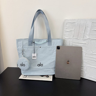 GC2 Alo Túi Tote Màu Trơn Nhẹ Thường Ngày Dành Cho Nữ Túi Đeo Vai Nylon Chống Thấm Nước Có Túi Nhỏ CG2