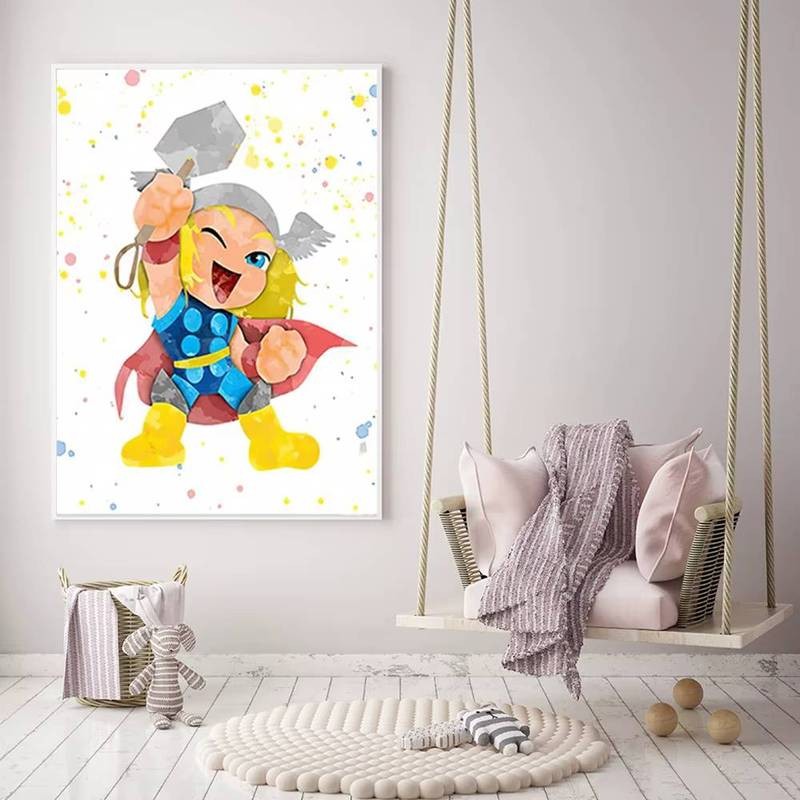 Marvel Iron Man Người Nhện Siêu Anh Hùng Trẻ Em Tranh Nhà Phòng Trẻ Em Phòng Ngủ Nghệ Thuật Trang Trí Poster Canvas In Bức Tranh Tường