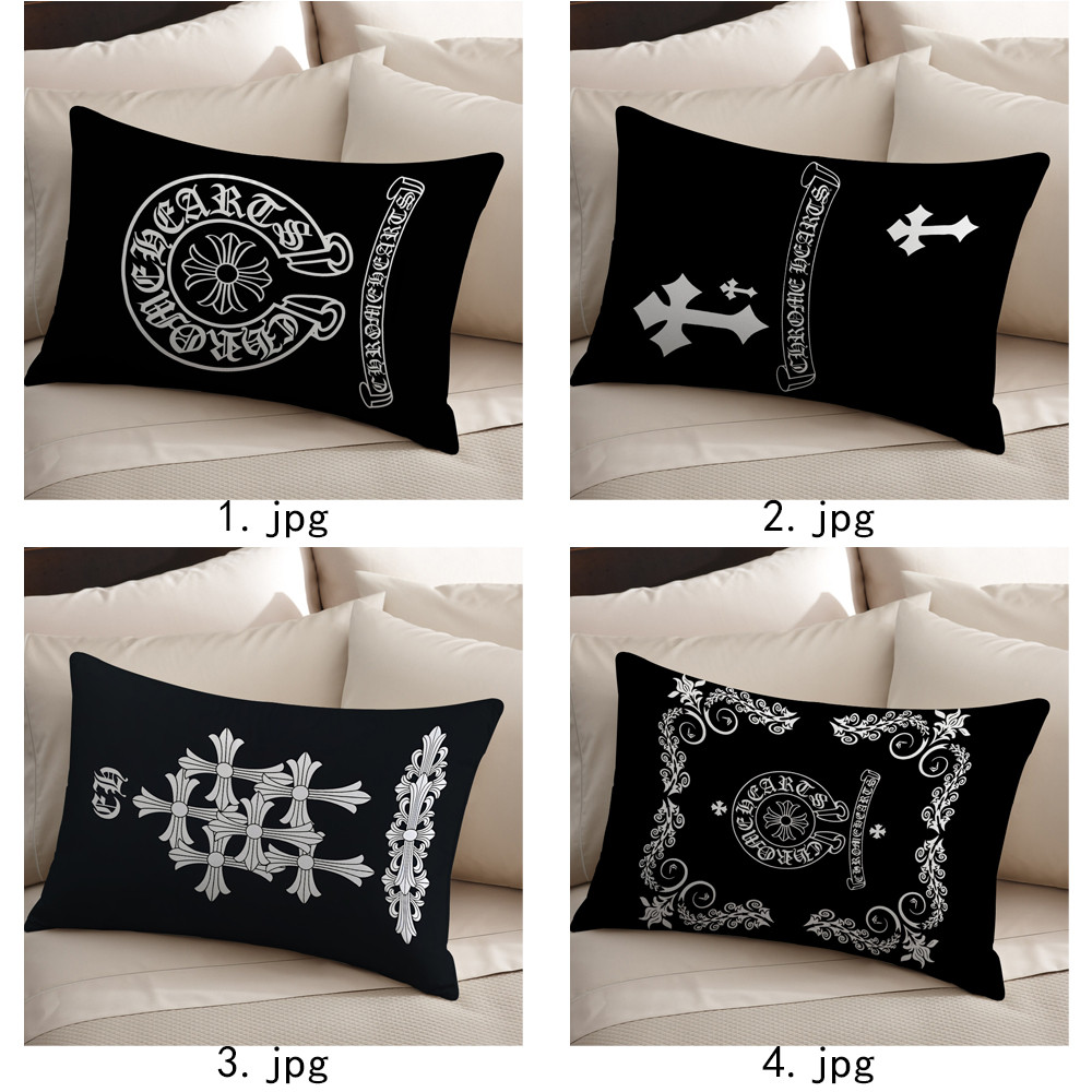 Logo Chrome Hearts Vỏ Gối Polyester Hình Chữ Nhật Một Mặt, Máy Có Thể Giặt Được, Thích Hợp Để Trang Trí Phòng Khách Giường Sofa (Không Bao Gồm lõi)