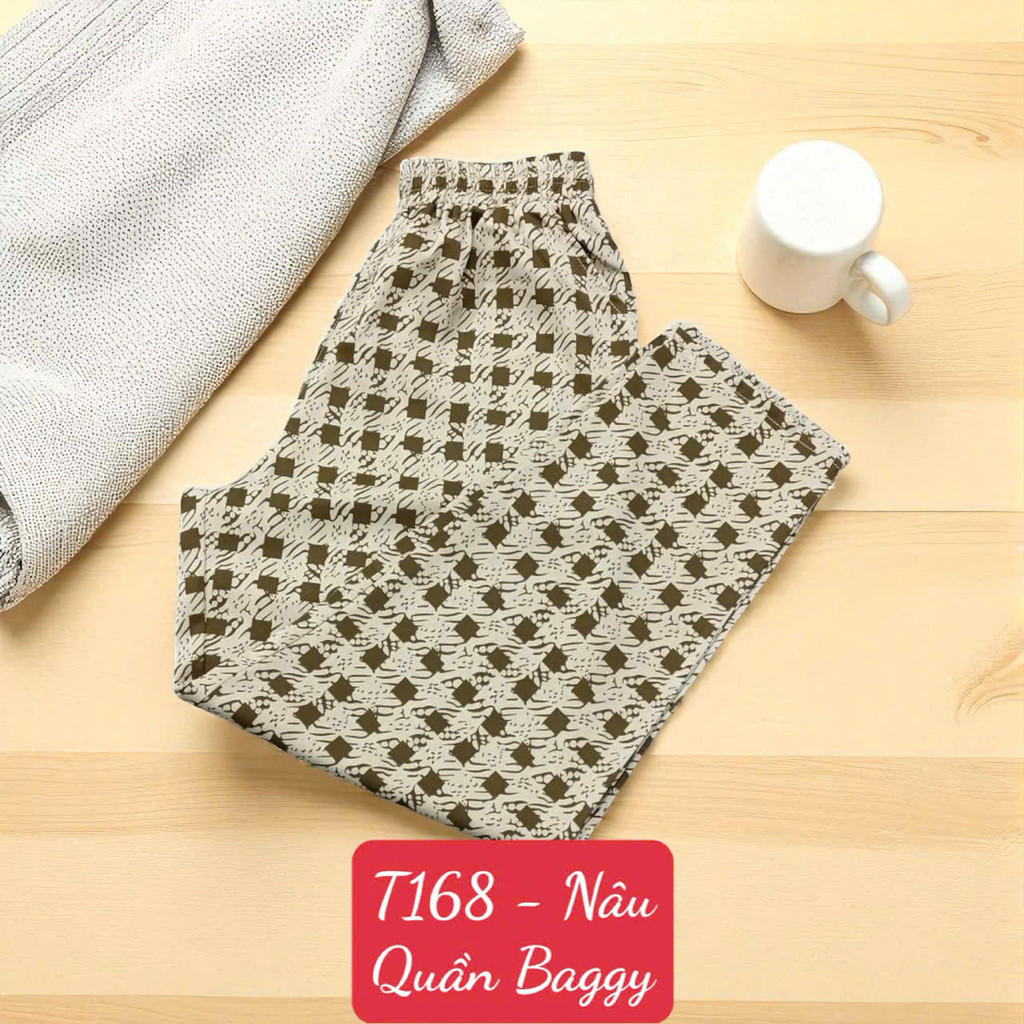 T168 Quần Baggy - Vải Lụa Mango - Dài quần 92cm - Ống 16cm