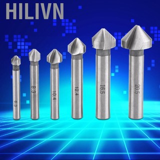 Hilivn Bộ mũi khoan 3 sáo hilivn Bộ công cụ vát mép thép tốc độ cao cho nhôm Gỗ nhựa với sáu kích cỡ 6,3mm đến 20,5mm Công cụ mài nhẵn lý tưởng Vật liệu mềm phù hợp