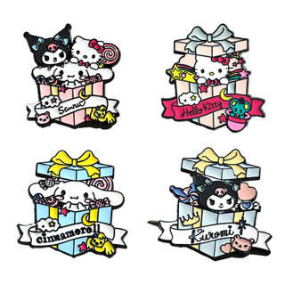 4 Cái / bộ Sanrio Kuromi Chó Tai Lớn Hello Kitty Sinh Nhật Huy Hiệu Dễ Thương Túi Trang Trí Thổ Cẩm Trẻ Em