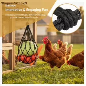 {AKIN} Túi đựng đồ ăn tự động bằng Nylon chắc chắn Thiết kế treo cho gia cầm hiệu quả và lâu trôi {a}