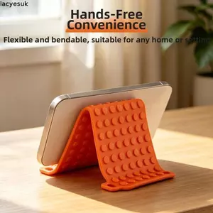 Giá đỡ điện thoại silicon LACYESUK, Giá đỡ điện thoại có thể gập lại nhiều góc có thể uốn cong, Ổn định phổ biến có khóa điện thoại thông minh linh hoạt Giá đỡ hỗ trợ sử dụng máy tính để bàn
