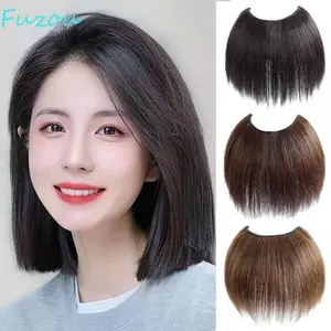 FUJIOU Tóc Giả Nửa Hình Chữ U, Lông Tơ Vô Hình Ngắn Thẳng Nối Dài, Phụ Kiện Tóc Màu Nâu Liền Mạch Tự Nhiên Miếng Lót Tóc Tăng Khối Lượng Tóc