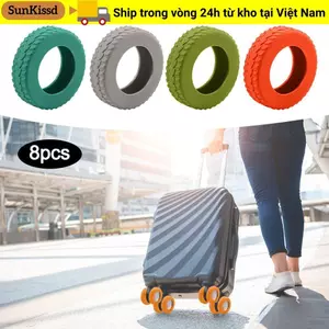 SUNKISSD 8 Chiếc Vali Bánh Xe Bảo Vệ, Giảm Tiếng Ồn Im Lặng Âm Thanh Du Lịch Hành Lý Bánh Xe, Giảm Bánh Xe Mặc Vali Phần Hành Lý Bánh Xe Bảo Vệ Bánh Xe Đa Năng