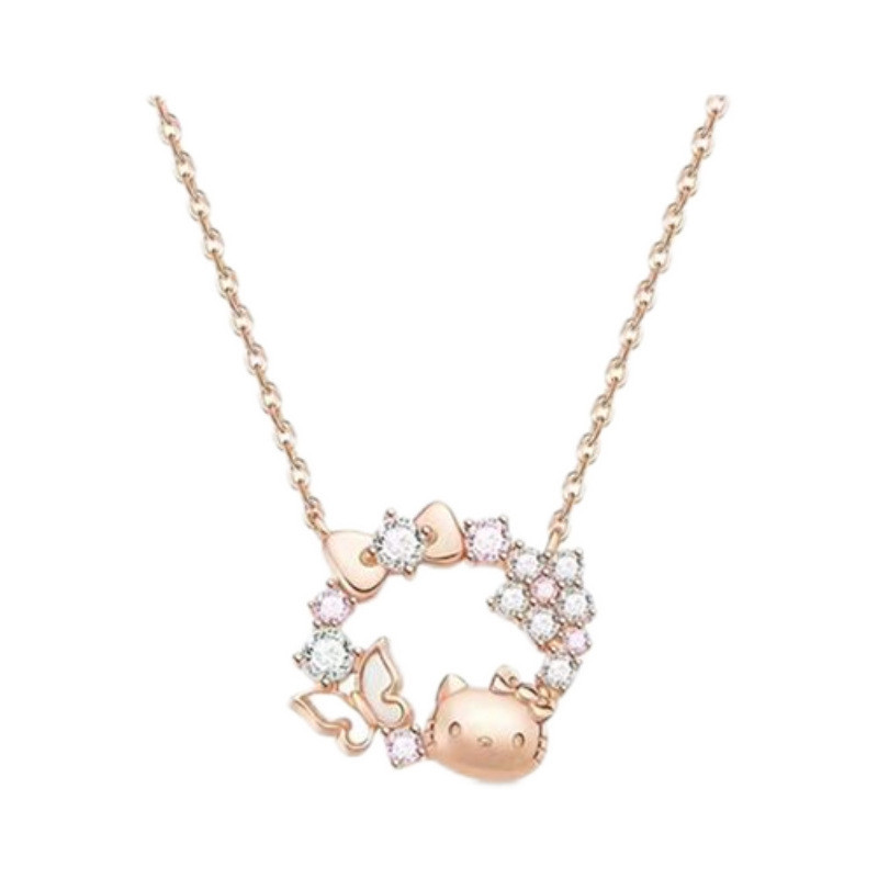 Vòng cổ vàng hồng Hello Kitty sang trọng và dễ thương