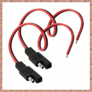 2 Chiếc 18AWG SAE Cáp Nối Dài 2 Chân SAE Kết Nối Nhanh Ngắt Kết Nối Cắm 10A Pin Năng Lượng Mặt Trời Bảng Điều Khiển SAE Cắm Dây 1Ft / 30cm (R F C V)