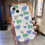 Ốp lưng tương thích cho iPhone 17 Air 16 15 14 13 12 11 Pro X XR XS Max SE 2020 6 7 8 Plus Kem gợn sóng cong cạnh Motif Khủng long nhỏ NYK439