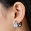 Bông tai zircon tam giác Shuling unisex titan vít đinh tán tai