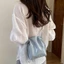 Túi xô dây rút FANSIN, Túi đeo chéo bằng da PU đám mây, Túi đeo vai Mini nhẹ nhiều màu mềm mại dành cho nữ