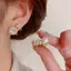 E-WOITD Tinh Tế Đơn Giản Pha Lê Mắt Mèo Đá Hoa Bông Tai Dành Cho Nữ Thời Trang Zircon Bông Tai Dự Tiệc Trang Sức Quà Tặng Phụ Kiện E-WOITD