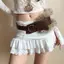 E-WOITD PU Studded Da Lông Thú Giả Cay Cô Gái Phong Cách Lông Tơ Dây Thắt Lưng Phong Cách Hàn Quốc Trang Trí Quần Jean Y2K Dây Thắt Lưng E-WOITD