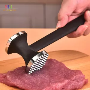 HL Steak Hammer Mallet Hợp kim kẽm hai mặt Máy làm mềm thịt Pounder Tối đa hóa hương vị thực phẩm Búa thịt Bít tết Nấu thịt LMWU