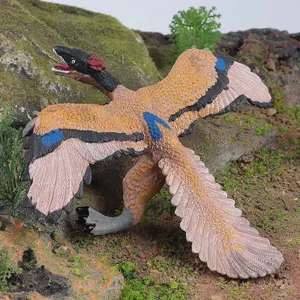 Mô phỏng kỷ Jura Mô hình khủng long bằng nhựa tĩnh Cánh trải rộng Archaeopteryx Pterodactyl Khủng long Đồ chơi làm bằng tay cho trẻ em Chiều cao 9cm