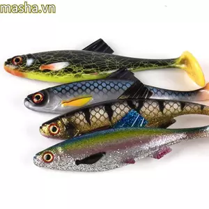 Swimbait nhân tạo, Mồi câu cá mềm đuôi T 15CM, Cá nhân tạo di động Mắt silicon nhân tạo Mồi câu cá