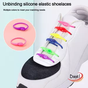 DWEL 12 Cái / bộ Dây Giày Thể Thao, Dây Giày Màu Trơn Dây Giày Co Giãn, Dây Đeo Giày Người Lười Silicon Co Giãn